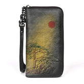 Women's Leather Wallet Long Rising Sun